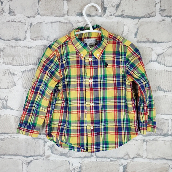 Ralph Lauren Polo Button Up Plaid Shirt  24M - Picture 1 of 9